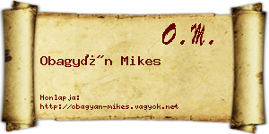 Obagyán Mikes névjegykártya